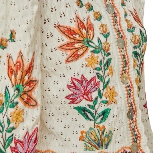 Farm Rio Off-White Garden Delight Knit Cardigan NWT - Picture 8 of 14